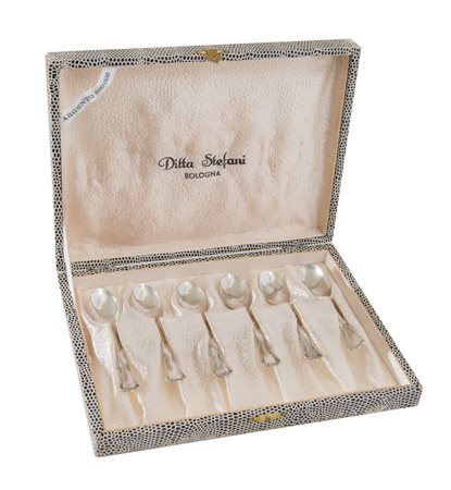 ARGENTERIA e OREFICERIA STEFANI, XX secolo Servizio di sei cucchiaini da tè...