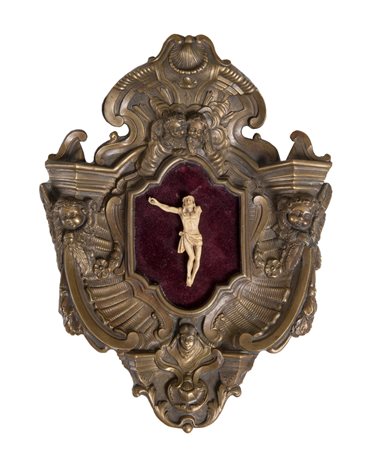 ARGENTERIA e OREFICERIA STEFANI, attr. XX secolo Crocifisso in avorio montato...