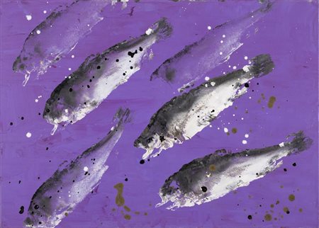 Massimo Barzagli FISH WATCHING acrilico su tela, cm 50x70 sul retro: firmato,...