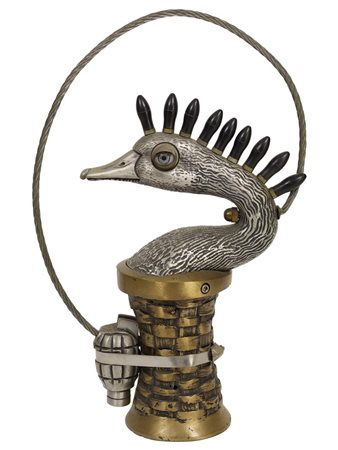 Valeriano Trubbiani COVARE L'ODIO bronzo, acciaio e rame, cm 50x30,5x15 firma...