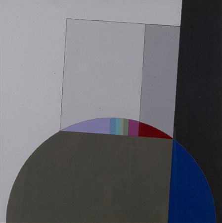 Eugenio Carmi QUADRATO CON GRIGI acrilici su tela, cm 40x40 sul retro: firma,...