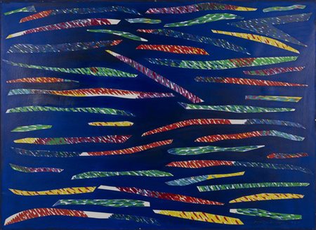 Piero Dorazio SENZA TITOLO tempera e collage di serigrafie su carta applicata...