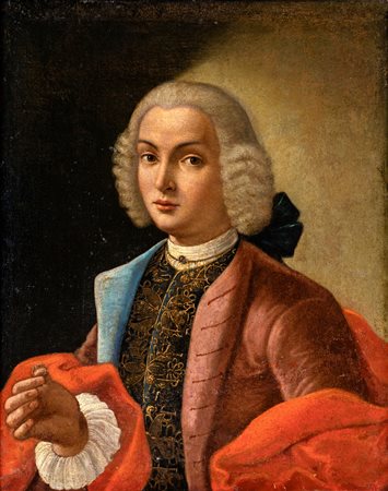 Ritratto di giovane con mantello rosso e anello in mano