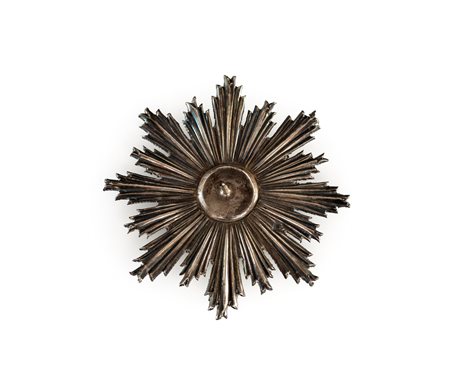 Aureola per figura da presepe in argento sbalzato, Napoli XVIII secolo