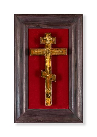 Croce in legno dipinto, fine del XIX secolo