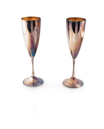 Coppia di flutes in argento