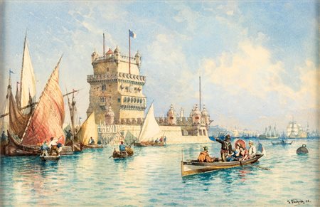 Veduta della torre di Belém a Lisbona