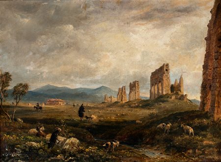 Campagna romana con acquedotto