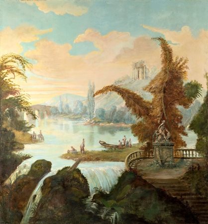 Paesaggio fantastico con architetture classiche