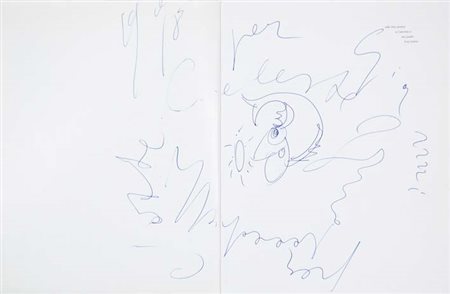 BRUNO CECCOBELLI Monte Castello Vibio 1952 senza titolo disegno a penna su...