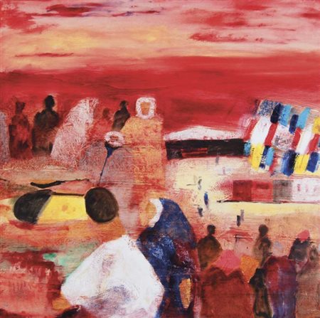 SALVATORE MAGAZZINI Pistoia 1955 Souck 2008 olio su tavola, 100x100x5,5 firma...