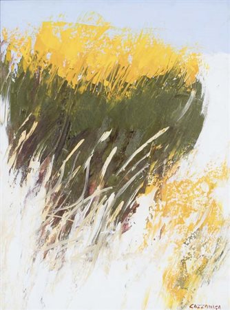 GIANCARLO CAZZANIGA Monza 1930 Ginestre olio su tela, 40x30 firma in basso a...