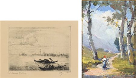 BRUGNOLI E. - SIDOLI P. Bacino di S. Marco 1945 - Alberi lotto di due opere,...