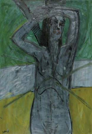 CARMELO ZOTTI Trieste 1933 - Treviso 2007 San Sebastiano 1989 olio su...