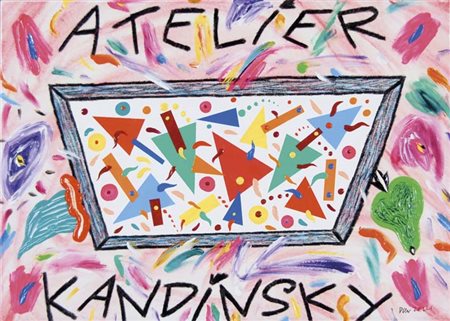 BRUNO DONZELLI Napoli 1941 Atelier Kandinsky tecnica mista su tela, 50x70...