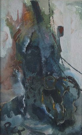 GIOVANNI PONTINI Venezia 1915 - 1970 senza titolo olio su cartone telato,...