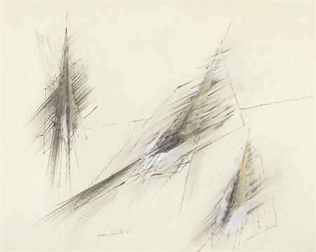 CESARE PEVERELLI Milano 1922 - Parigi 2000 senza titolo 1961 tecnica mista su...