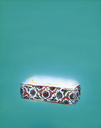 ALDO MONDINO Torino 1938 - 2005 senza titolo smalti/verre, 50x40 firma al retro