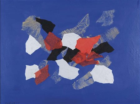 GIULIO TURCATO Mantova 1912 - Roma 1995 Collage olio e collage su tela, 60x80...