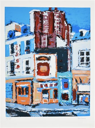 Orfeo Tamburi PARIGI litografia su carta Fabriano, cm 70x50 es. 71/150 firma