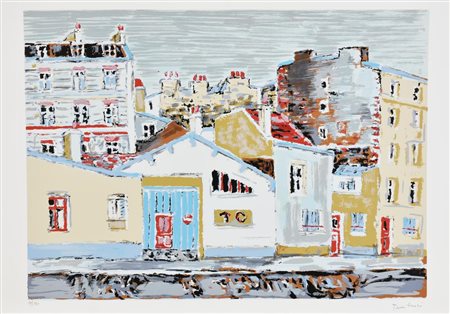 Orfeo Tamburi CASE DI PARIGI litografia su carta Fabriano, cm 50x70 es....