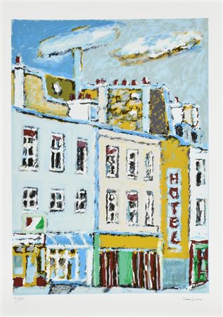 Orfeo Tamburi CASE PARIGINE litografia su carta Fabriano, cm 70x50 es. 83/150...