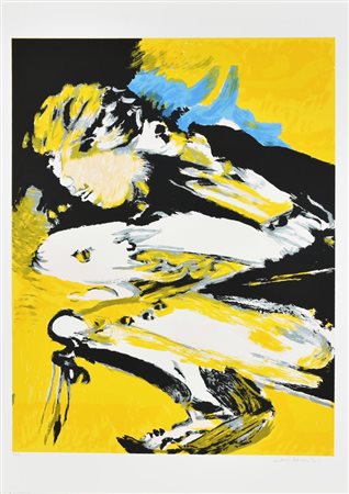 Remo Brindisi PASTORALE litografia su carta, cm 70x50 es. prova d'autore firma