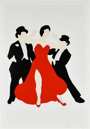 Marco Lodola TANGO serigrafia su carta, cm 100x70; es. 174/200 firma