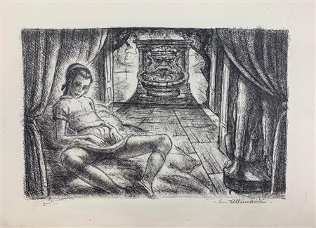 Enrico Allimandi SENZA TITOLO litografia su carta, cm 27,5x30; es. 20/30 firma