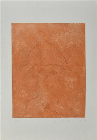 Ernesto Treccani SENZA TITOLO incisione su carta, cm 50x35 (lastra cm 32x25)...