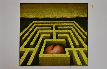 Vanni Viviani LABIRINTO litografia su carta, cm 49x70 es. 29 su 100 firma