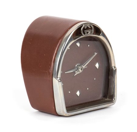 GUCCI<br>OROLOGIO DA TAVOLO IN LEGNO<br>Anni ‘70