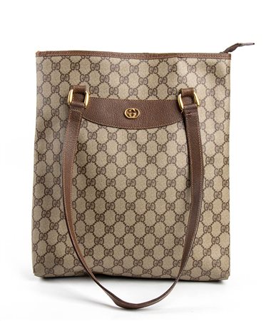 GUCCI<br>BORSA MODELLO SHOPPING IN TELA<br>Anni ‘80