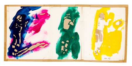 CLAUDIO CINTOLI (1935-1978) - Senza Titolo (Giocatori di football), 1967