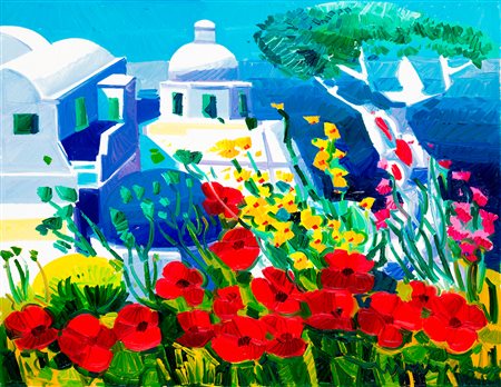 ATHOS FACCINCANI (1951) - Papaveri verso Santorini