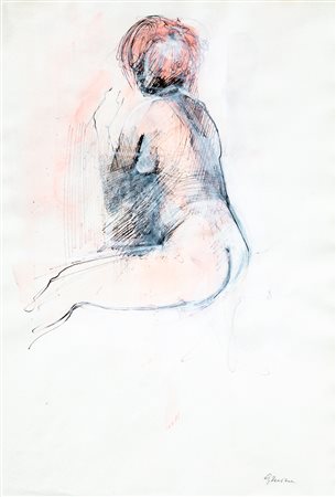 GIUSEPPE AJMONE (1923-2005) - Senza Titolo (Nudo di spalle), 1990