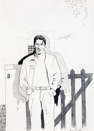 GIANFRANCO FERRONI (1927-2001) - Senza Titolo (Ritratto di Sandro Luporini), 1967