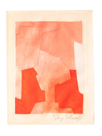 SERGE POLIAKOFF (1900-1969) - Composition en rose (Parménide), 1964