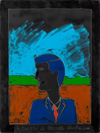 TANO FESTA (1939-1988) - Ritratto di Marcello Mastroianni, 1975