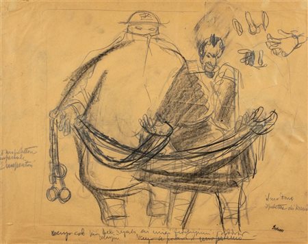 Mario Sironi (Sassari 1885-Milano 1961)  - Studio per figure, around 1937