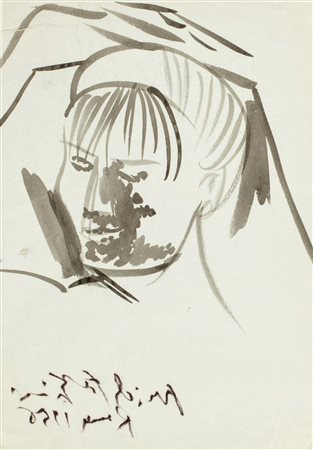 Pericle Fazzini (Grottammare 1913-Roma 1987)  - Volto femminile, 1956