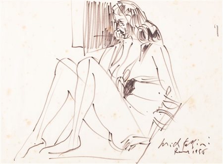 Pericle Fazzini (Grottammare 1913-Roma 1987)  - Donna seduta, 1956