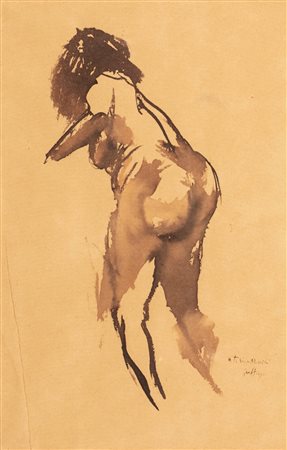 Renato Guttuso (Bagheria 1911-Roma 1987)  - Ritratto di Titina