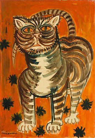 Giuseppe Migneco (Messina  1903-Milano 1997)  - Il Gatto Rosso, 1970