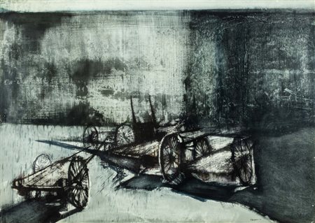 Renzo Vespignani (Roma  1924-2001)  - Carretti, 1963