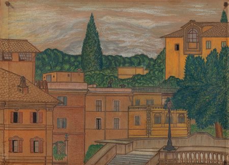 Riccardo Francalancia (Assisi 1886-Roma 1965)  - Piazza di Spagna, 1926