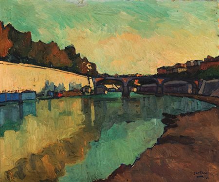 Angelo Savelli (Pizzo 1911-Brescia 1995)  - Ponte sul Tevere, 1945