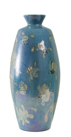 GIORDANO TRONCONI (Faenza, 1932). Vaso in maiolica a lustro, decorazione di...