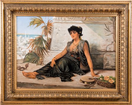 CHARLES FREDERIC KRANTZ (1881-1959) "Odalisca". Olio su tela. Cm 60x80.