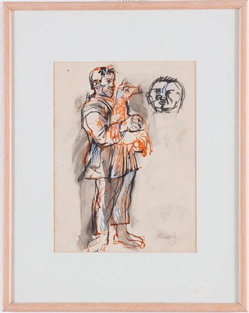 Vittorio Basaglia (Venezia 1936 - Pinzano al Tagliamento 2005), “Senza titolo”, 1959.